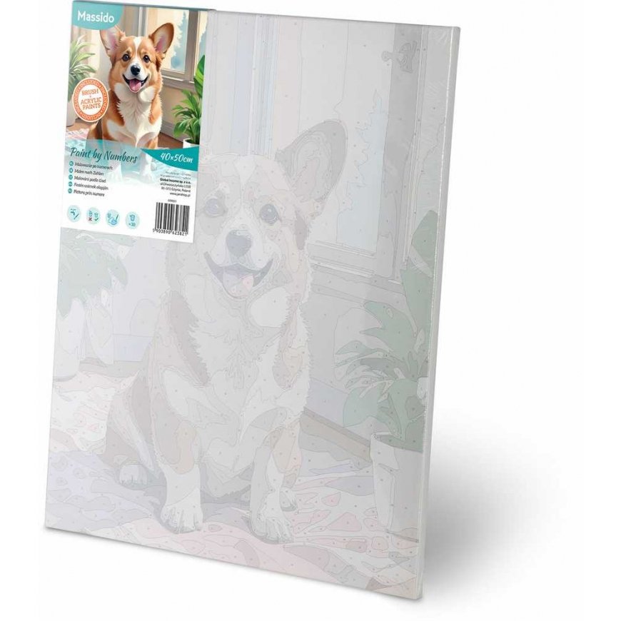 Glezna pēc skaitļiem 40x50 cm Massido Corgi suns – 3