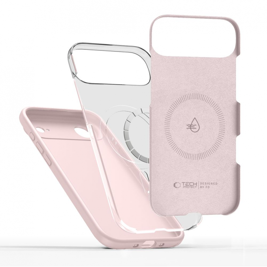 TECH-PROTECT SILICONE MAGSAFE IPHONE 17 AIR -kuori, Vaaleanpunainen HELMI – 2
