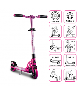 SixDegrees Six Degrees Aliuminio Scooter skrejritenis 145 mm rožinė AU 584