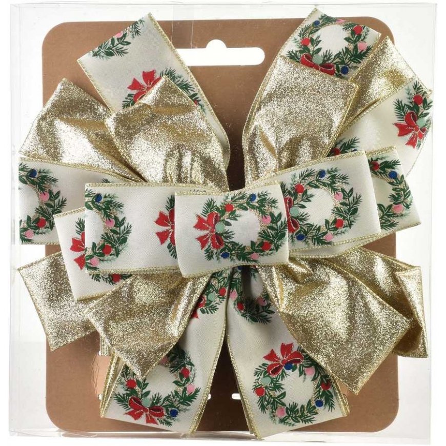 Mondex Since 1986 SANTA LILA napkin 32x130cm sand color golden wreath – 3
