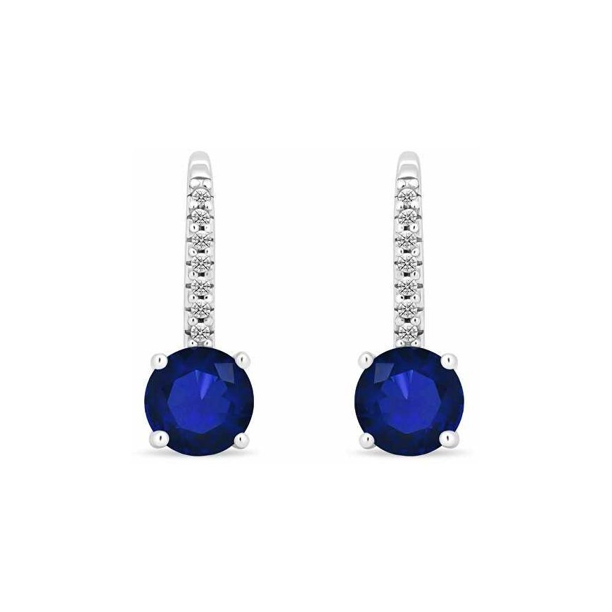 Серебряные серьги Brilio Silver Sparkling с голубым цирконом EA415WB – 2