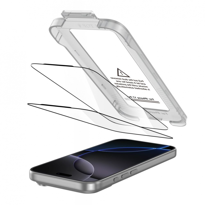 Закаленное стекло TECH-PROTECT QUICK SET+ 2-ПАК IPHONE 17 PRO Черное – 2