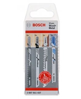Bosch 2 607 011 437 siaurapjūklio ir peilinio pjūklo ašmenys Tiesinio pjūklo geležtė 15 vnt