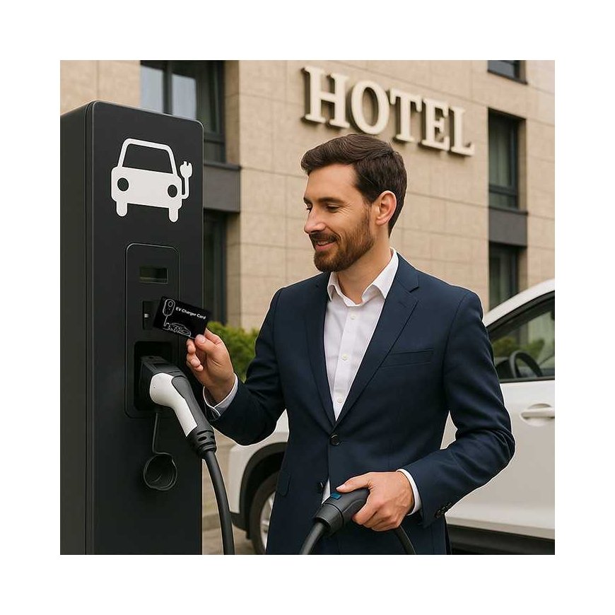 Qoltec artimai kortelės EV įkrovimo stotims | 5 vnt. | Viešbutis, automobilių stovėjimo aikštelė – 3