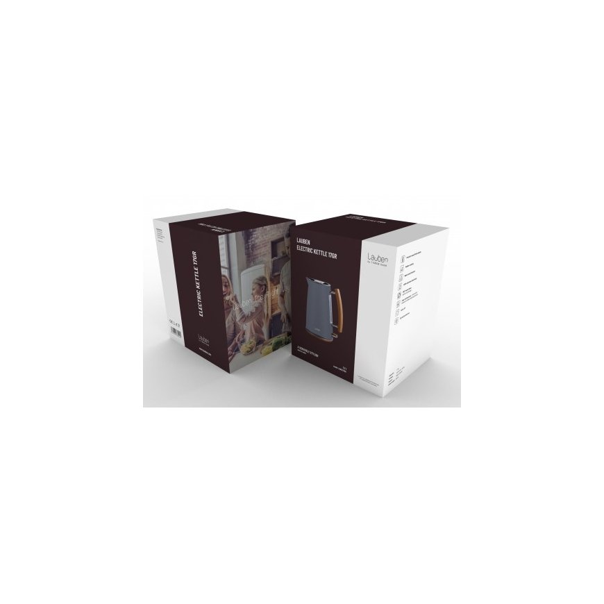 Lauben LBNEK17GR elektrinis virdulys 1,7 L 1850 W Pilka, Medis – 2
