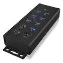 ICY BOX IB-HUB1703-QC3 USB 3.2 Gen 1 (3.1 Gen 1) Type-B 5000 Mbit/ai Juoda ICY BOX IB-HUB1703-QC3 USB 3.2 Gen 1 (3.1 Gen 1) Type-B 5000 Mbit/ai Juoda
