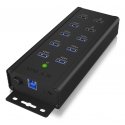 ICY BOX IB-HUB1703-QC3 USB 3.2 Gen 1 (3.1 Gen 1) Type-B 5000 Мбит/с Черный