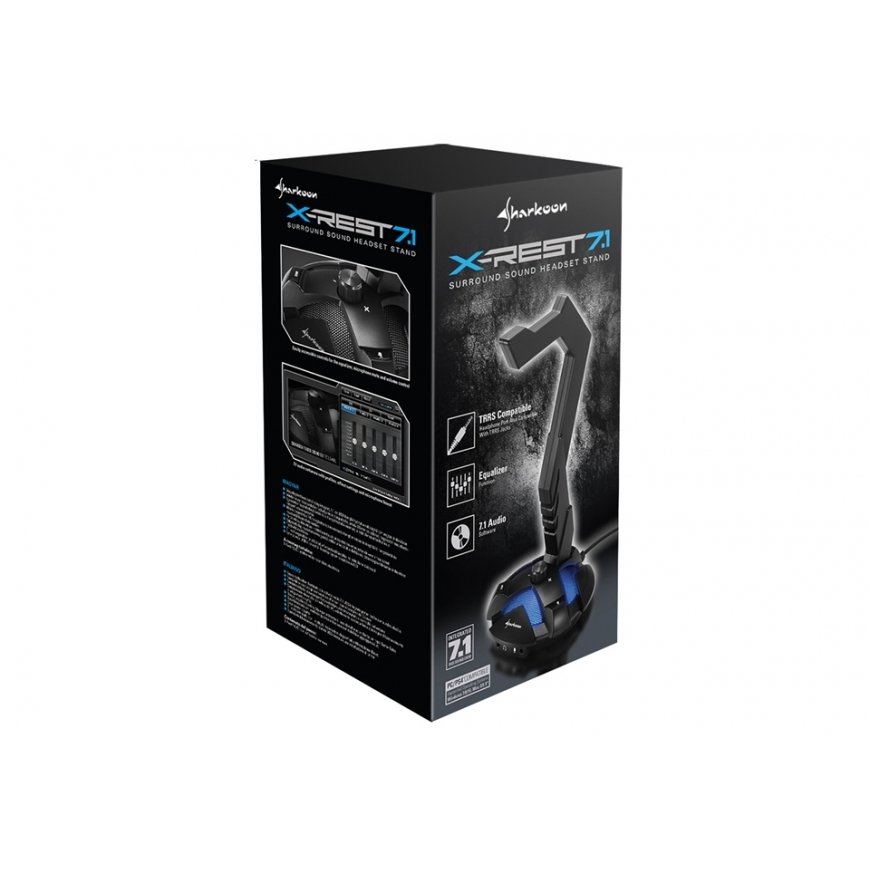 Sharkoon X-Rest 7.1 Active holder Headphones, Headset Black – 3
