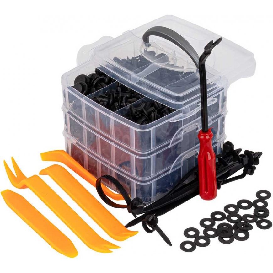 Automotive clips, pins, upholstery cleaner, 650 pcs. amio-04433