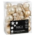DECORATIVE PLASTIC BALLS, SAFE, 40 PCS, CREAM COLOR, MICA