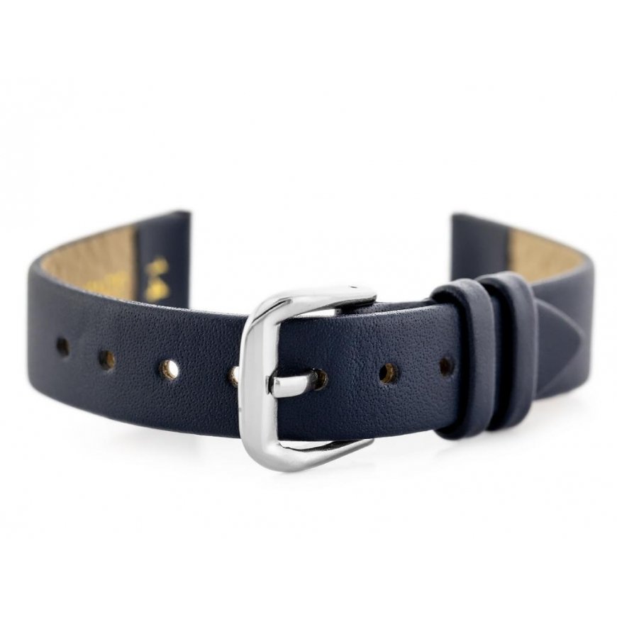 Pacific Blue W86 leather watch strap - navy blue - 16mm
