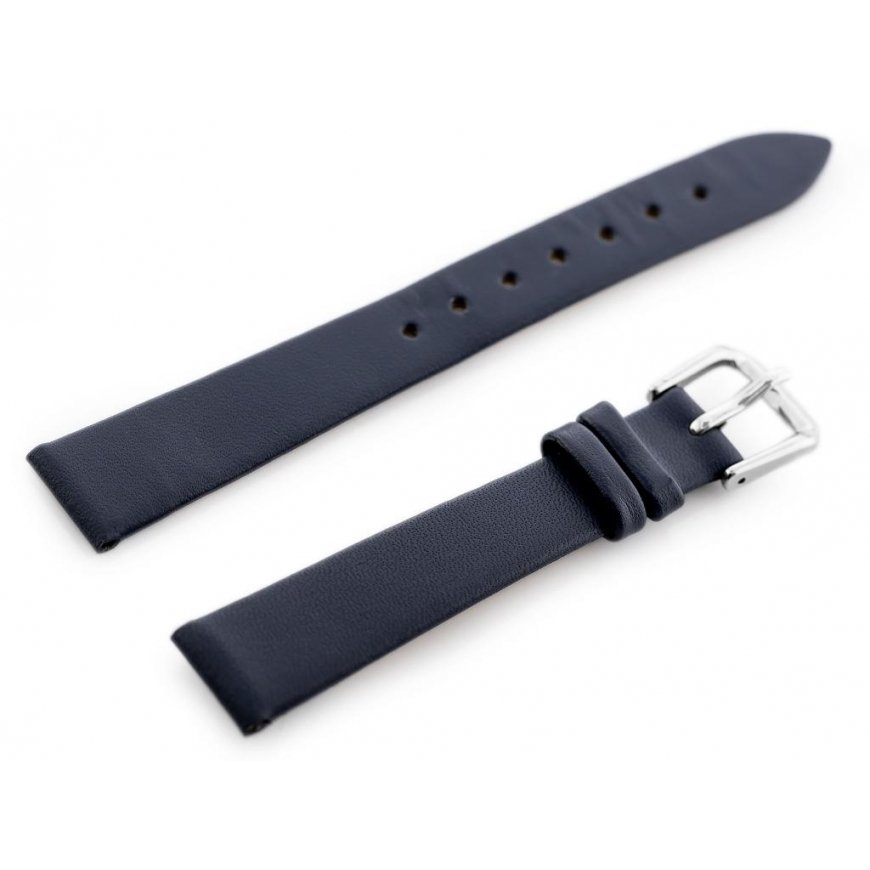 Pacific Blue W86 leather watch strap - navy blue - 16mm – 2