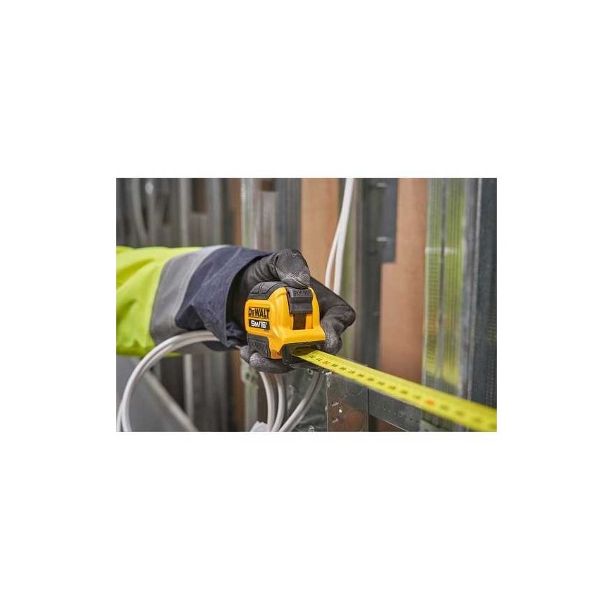salokāmā mērlente 5m x 28mm, metriska un collas, DeWalt [DWHT38113-5] – 5