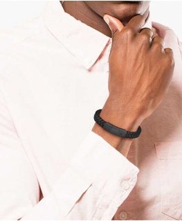 Lacoste Black Leather Bracelet Rokel 2040285