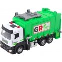 Lean Toys prügiveoauto mootoriga 4 prügikasti, tuled, helid, roheline