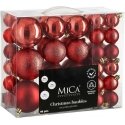 MICA Decorative plastic toys for the safe, 46 pcs, red glitter