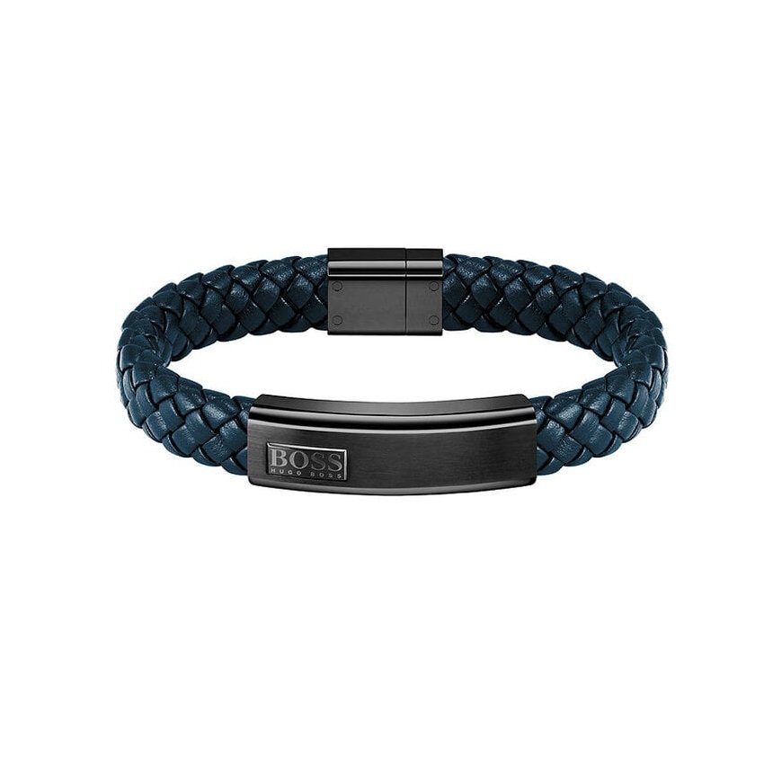 Hugo Boss dark blue leather bracelet Lander 1580179M – 2