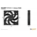 be quiet! SILENT WINGS 4 | 140mm PWM Datora korpusam Ventilators 14 cm Melns 1 pcs be quiet! SILENT WINGS 4 | 140mm PWM Datora korpusam Ventilators 14 cm Melns 1 pcs