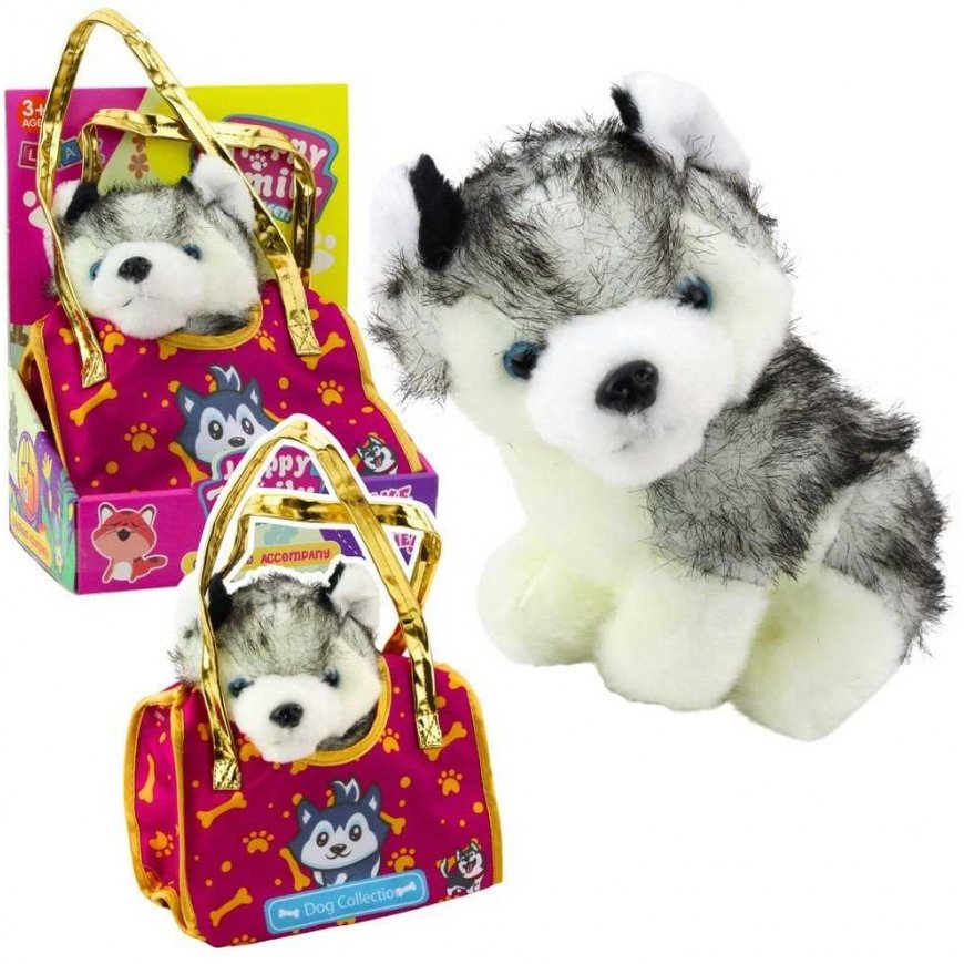 Lean Toys Plīša suns Husky maisiņā – 2