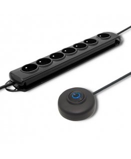 Qoltec 50171 liigpinge kaitsevahend Must 7 vahelduvvoolu kontakt 230 V 1,5 m