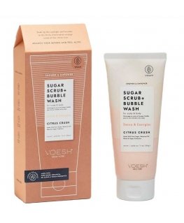 VOESH Cukura skrubis + burbuļošs mazgāšanas līdzeklis galvas ādai un ķermenim Citrus Crush 210g