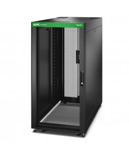 APC Easy Rack, 24U, Black, With Roof, Castors, Feet, 4 Brackets, and Side Panels, No Bottom, 1198H x 600W x 1200D mm