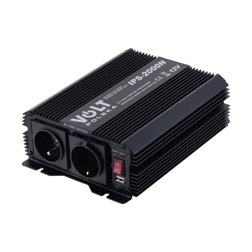 Orvaldi matalajänniteinvertteri UPS-toiminnolla 12V-840W kotiin (musta)
