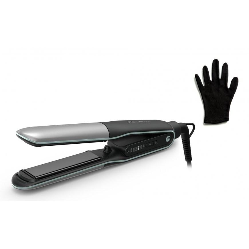 Rowenta SF7120E0 hair styling tool Straightening iron Warm Black, Silver – 2