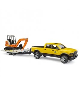Brother 'Dodge Ram 2500' service with trailer and mini excavator
