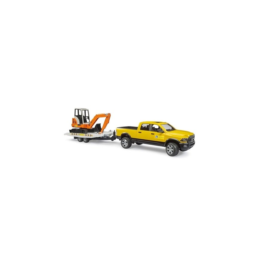 Brother 'Dodge Ram 2500' service with trailer and mini excavator