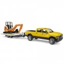 Brālis „Dodge Ram 2500“ serviss ar piekabi un mini ekskavatoru Brālis „Dodge Ram 2500“ serviss ar piekabi un mini ekskavatoru