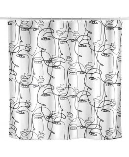 Curtains with mold-resistant coating FACES, 180 x 200 cm, plastic, WENKO