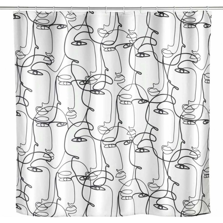 Curtains with mold-resistant coating FACES, 180 x 200 cm, plastic, WENKO – 2