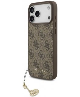 Guess 4G Charm -kuori Apple iPhone 17 Pro Max -puhelimelle, sävy sävyyn ruskeana
