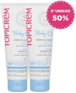 "Topicrem BABY" diaper change cream for protective effect, 2 pieces in a pack of 75 ml each