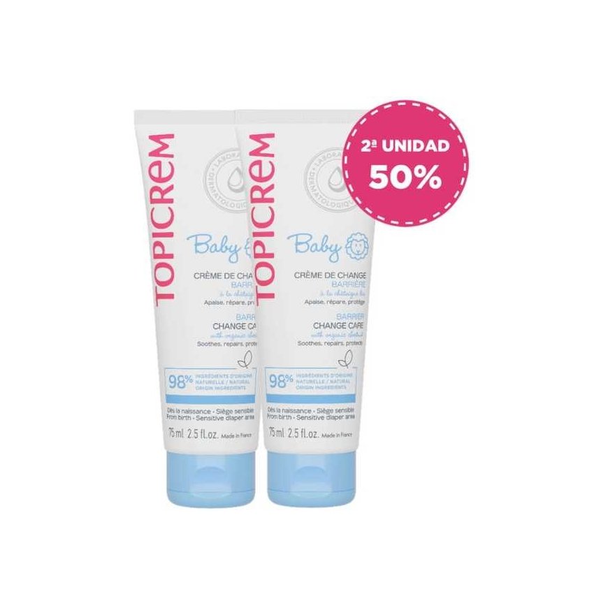 "Topicrem BABY" diaper change cream for protective effect, 2 pieces in a pack of 75 ml each