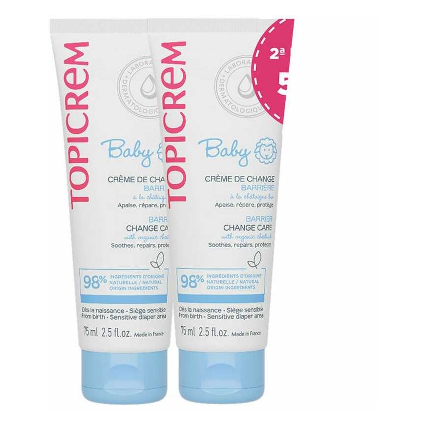 "Topicrem BABY" diaper change cream for protective effect, 2 pieces in a pack of 75 ml each – 2
