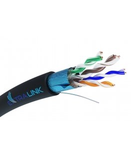 Extralink CAT5E FTP (F/UTP) V2 OUTDOOR TWISTED PAIR 305M - Kabel - Netzwerk tīkla kabelis Melns F/UTP (FTP)