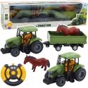 Lean Toys Valdymo pulteliu valdomas traktorius su priekaba ir arklio figūrėle Lean Toys Valdymo pulteliu valdomas traktorius su priekaba ir arklio figūrėle
