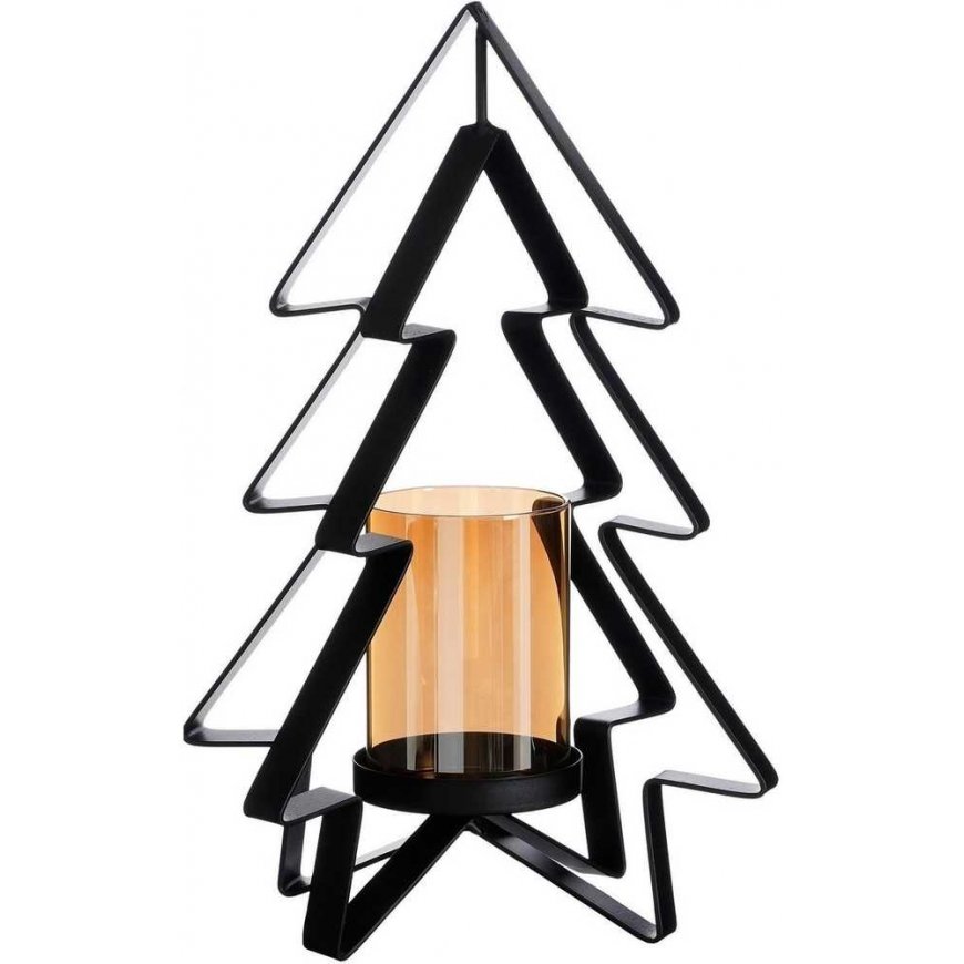 METAL CANDLE HOLDER 31.5 CM CHRISTMAS TREE MICA