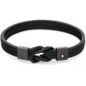 Tommy Hilfiger Nykyinen rannekoru mustasta nahasta Braided Knot 2790442 Tommy Hilfiger Nykyinen rannekoru mustasta nahasta Braided Knot 2790442