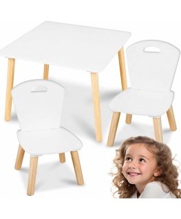 Ricokids Puitlastemängulaud koos 2 tooliga