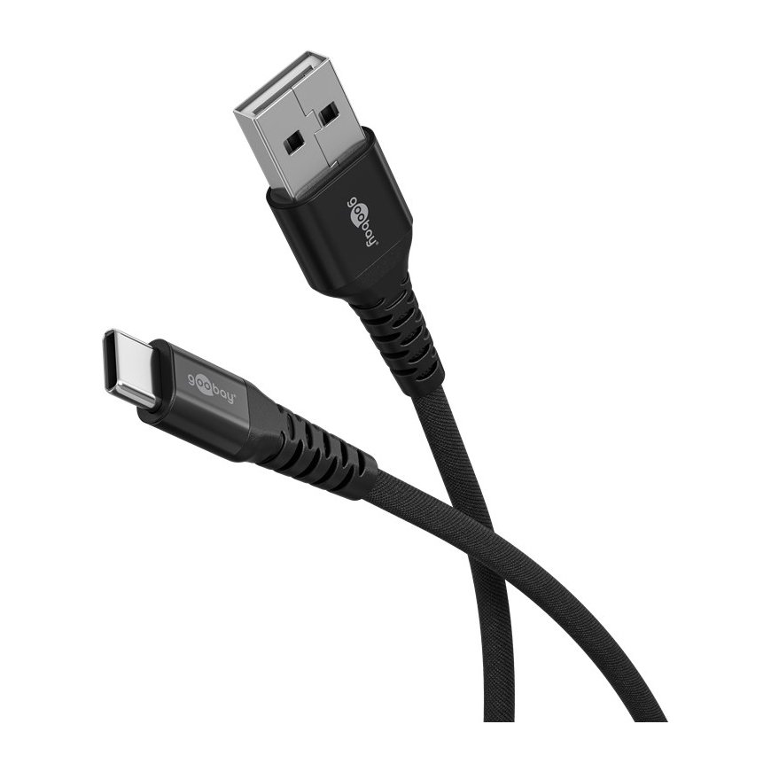 Goobay 74527 USB-kaapeli USB 2.0 2 m USB C USB A musta