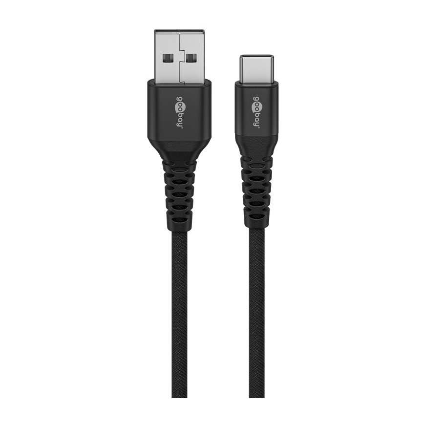 Goobay 74527 USB-kaapeli USB 2.0 2 m USB C USB A musta – 2