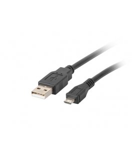 Lanberg CA-USBM-10CC-0010-BK USB-kaapeli USB 2.0 1 m Micro-USB B USB A musta