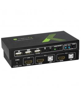 Techly 2x1 USB HDMI 4Kx2K IDATA KVM-HDMI2U KVM switch Black