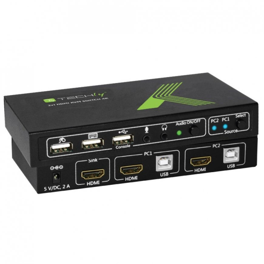 Techly 2x1 USB HDMI KVM Switch