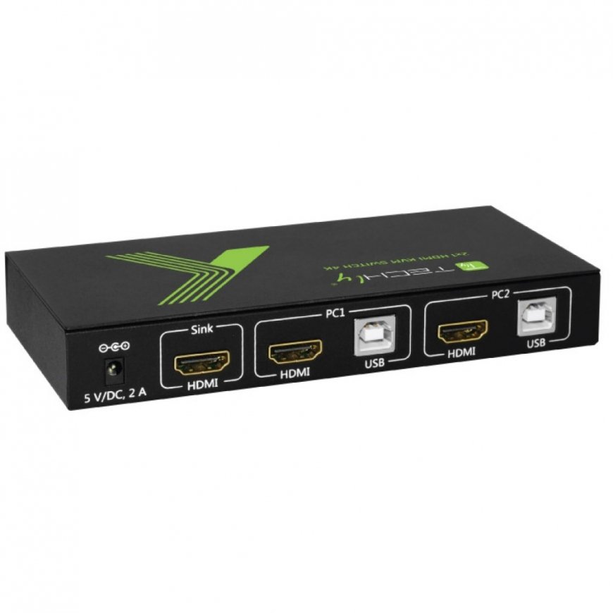 Techly 2x1 USB HDMI KVM Switch 4Kx2K IDATA KVM-HDMI2U KVM-kytkin musta – 3
