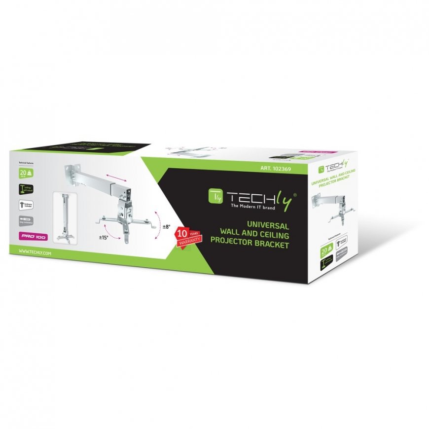 Techly ICA-PM 16 projektoriaus stovas Lubos / siena Sidabras – 2