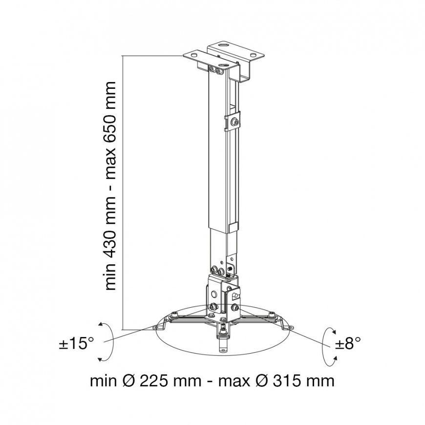 Techly ICA-PM 16 project mount Ceiling/wall Silver – 5